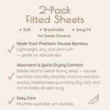 Neutral Green Fitted Crib Sheets, 2 Pc
