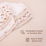 Neutral Rainbow Muslin Baby Bandana Bibs, 10 Pc