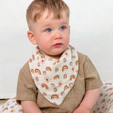 Neutral Rainbow Muslin Baby Bandana Bibs, 10 Pc