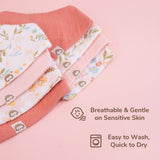 Floral Muslin Baby Bandana Bibs, 10 pc
