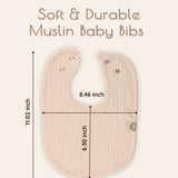 Neutral Rainbow Muslin Baby Bibs, 8 Pc