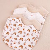 Neutral Rainbow Muslin Baby Bibs, 8 Pc