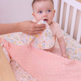 Pink Floral Muslin Burp Cloths, 6 pc