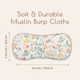 Pink Floral Muslin Burp Cloths, 6 pc