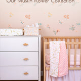 Floral Muslin Crib Sheets, 2 pc