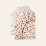 Neutral Rainbow Muslin Crib Sheets, 2 pc