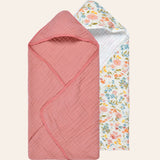 Floral Hooded Bath Towels for Infants, 2 pc