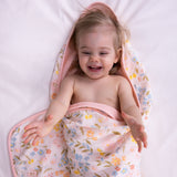 Floral Hooded Bath Towels for Infants, 2 pc