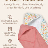 Floral Hooded Bath Towels for Infants, 2 pc