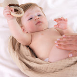 Neutral Rainbow Hooded Bath Towels for Infants, 2 pc