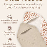 Neutral Rainbow Hooded Bath Towels for Infants, 2 pc