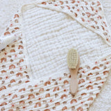 Neutral Rainbow Hooded Bath Towels for Infants, 2 pc