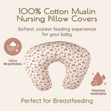 Neutral Rainbow Muslin Nursing Pillow Cover, 2 pc
