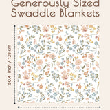 Floral Muslin Swaddle Blankets, 3 pc