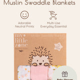 Floral Muslin Swaddle Blankets, 3 pc