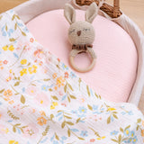 Floral Muslin Swaddle Blankets, 3 pc