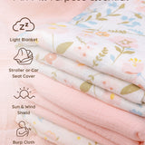 Floral Muslin Swaddle Blankets, 3 pc