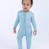Neutral Blue Baby Pajamas Sleep and Play
