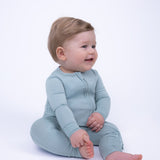Neutral Blue Footless Baby Pajamas