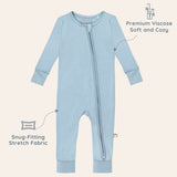 Neutral Blue Footless Baby Pajamas