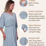 Neutral Blue Maternity Dress