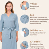 Neutral Blue Maternity Robe