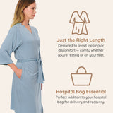 Neutral Blue Maternity Robe