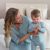 Neutral Blue Maternity Robe