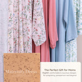 Neutral Blue Maternity Robe