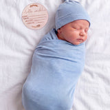 Neutral Blue Newborn Receiving Blankets Set