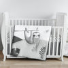 My Little Zone - 5 Piece Neutral Crib Bedding Set (White & Grey)