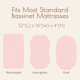 Botanical Pink Bassinet Sheets Fitted, 2 Pc