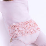 Pink Ruffled Baby Sleeper Footie