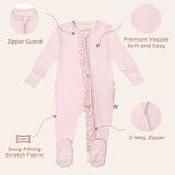 Pink Ruffled Baby Sleeper Footie