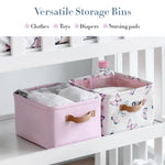 pink baby storage bins for butterfly nursery