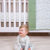 Organic Cotton Baby Blanket Botanical Blue