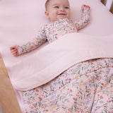Organic Cotton Baby Blanket Botanical Pink
