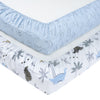 My Little Zone 2 Pack Crib Fitted Sheets (Blue-White)