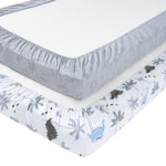 My Little Zone 2 Pack Crib Fitted Sheets (Grey-White)