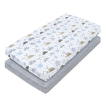My Little Zone 2 Pack Crib Fitted Sheets (Grey-White)