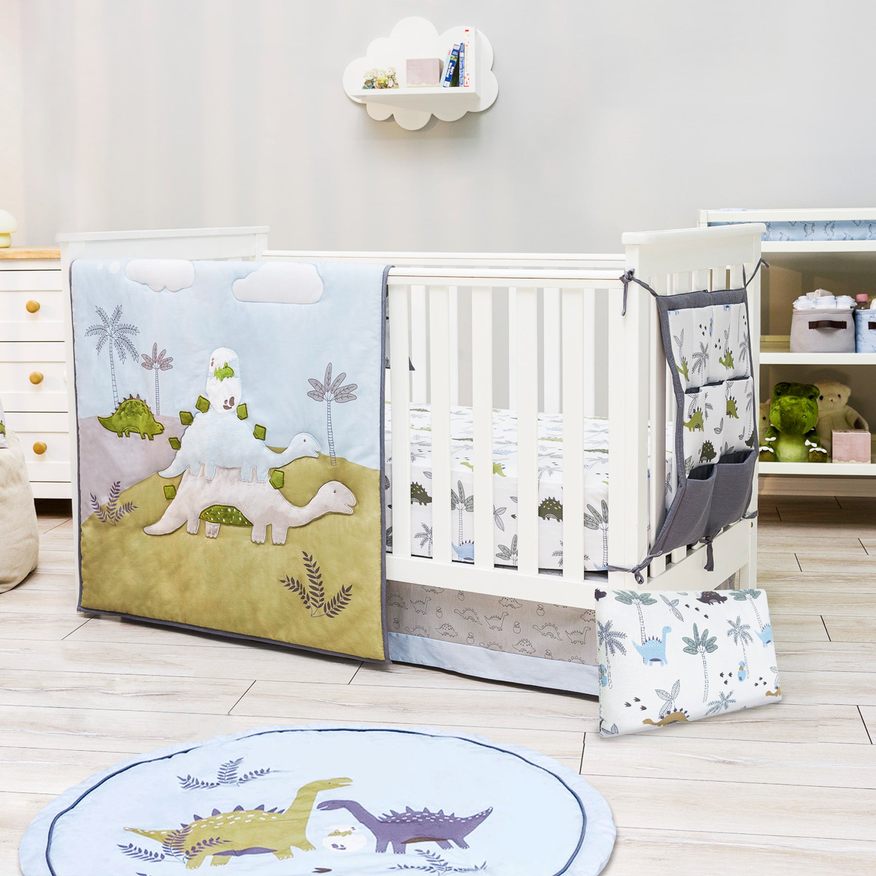 Dinosaur Nursery Baby Boy Crib Bedding Walmart Discount Dinosaur
