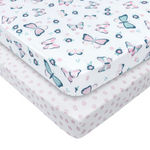 My Little Zone 2 Pack Crib Fitted Sheets (White - Light Pink)